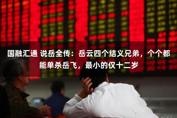 国融汇通 说岳全传：岳云四个结义兄弟，个个都能单杀岳飞，最小的仅十二岁